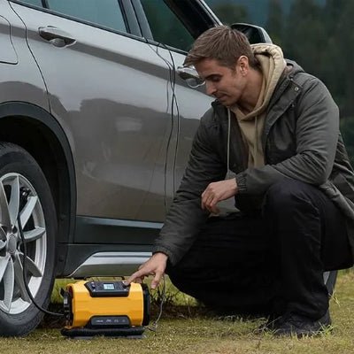 Gonfleur pneu voiture homme gonflage roue
