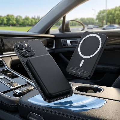 BATTERIE EXTERNE MAGNETIQUE produit dans la voiture