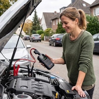 Booster de batterie voiture femme moteur