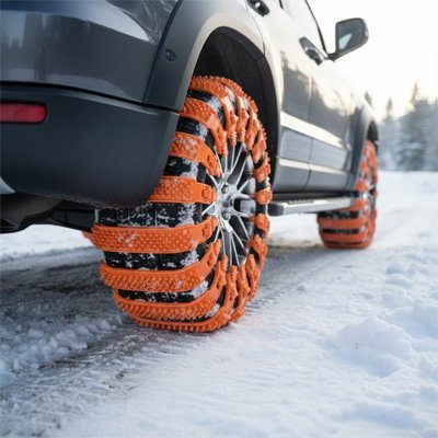 Chaine pour voiture neige orange roue