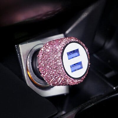 chargeur téléphone pour voiture rose plug