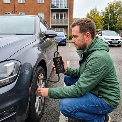 compresseur pneu voiture vert