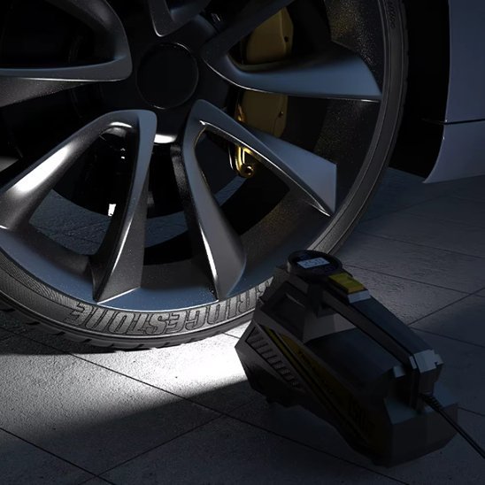 Gonfleur pneu voiture nuit