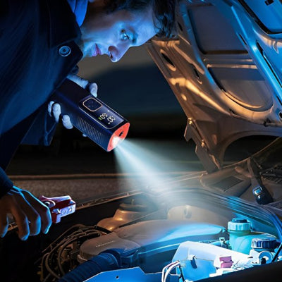 Gonfleur pneu voiture lampe