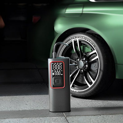 Gonfleur pneu voiture voiture verte