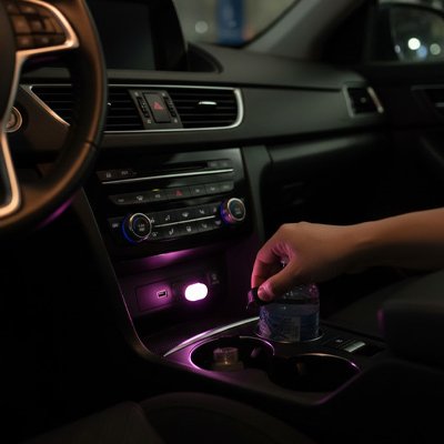 LIGHTMOON Led voiture couleur rose