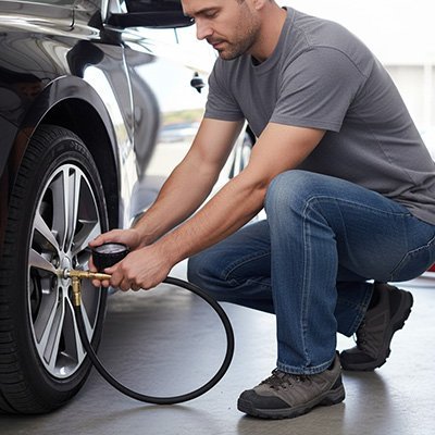 Manomètre pression pneu homme verif gonflage