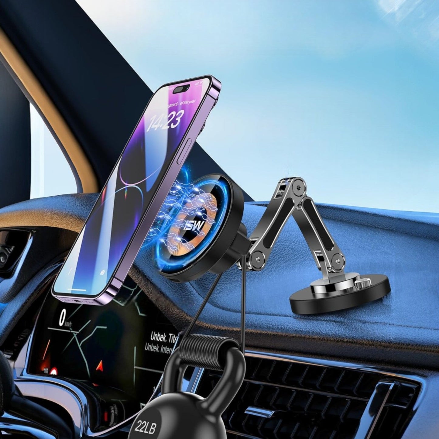 Support Téléphone Magnétique Voiture - MagSafePhoneStand - Avec Chargeur - Concept Car Média