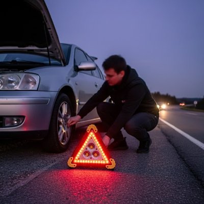 Triangle signalisation nuit roue