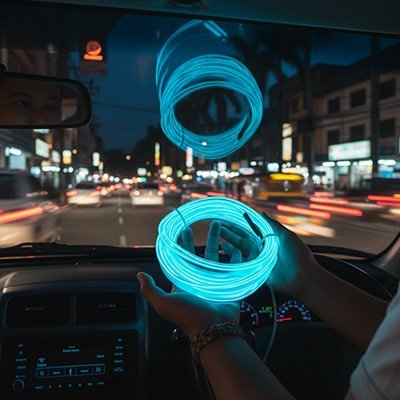 Led interieur voiture ice blue