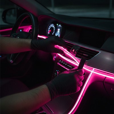 Led interieur voiture rose tdb