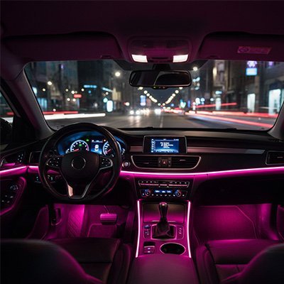 Led interieur voiture rose