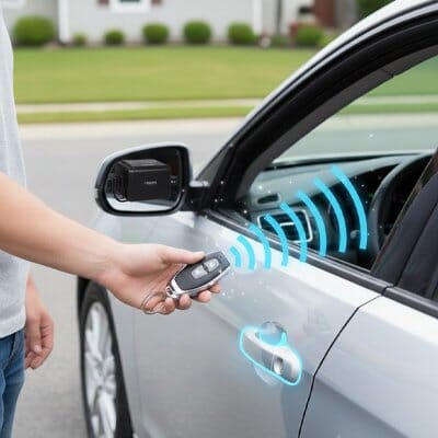VOITURE ALARME Bip sur voiture grise alarme